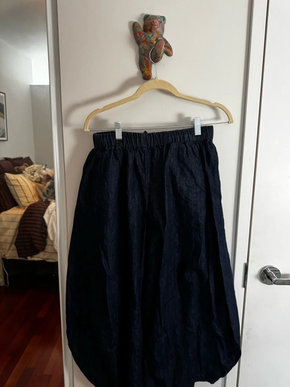 Zara Dark Navy Wide-Leg Barrel Balloon Trousers - Picture 3 of 6